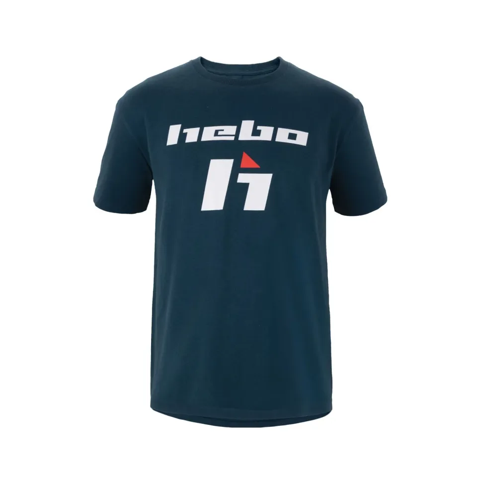 Hebo T-Shirt manica lunga maglia cotone blu