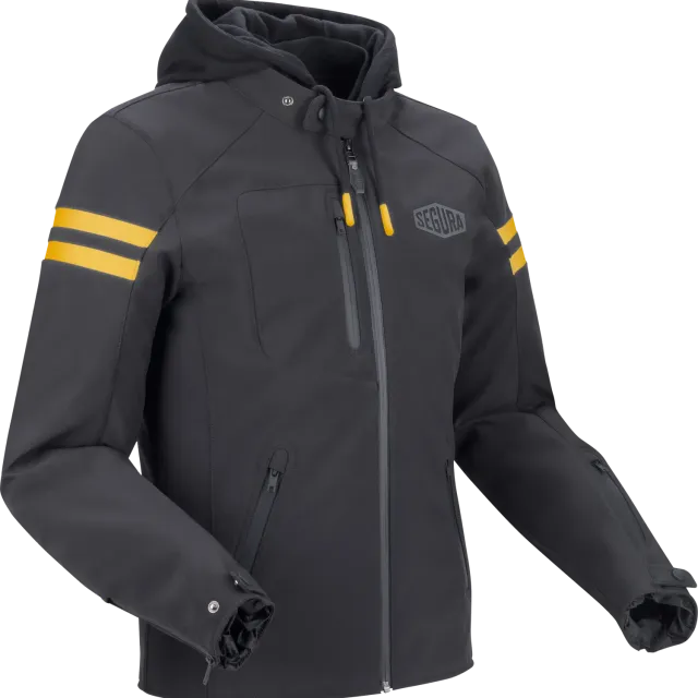 Segura Ritchy Giacca Moto Nero Giallo Impermeabile