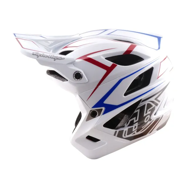 Troy Lee Designs Stage Stunt Pinstripe casco integrale MIPS Bianco
