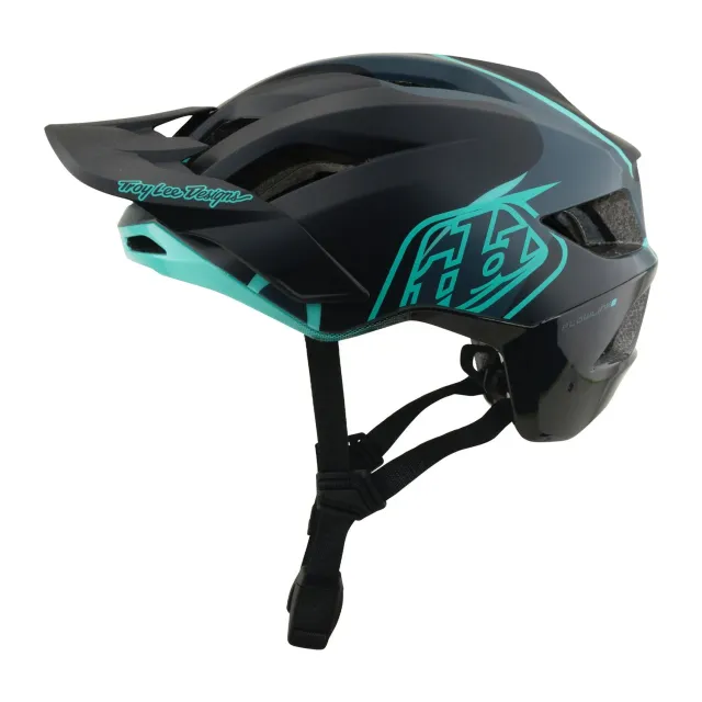 Troy Lee Designs Flowline SE Badge casco bici Carbon Teal