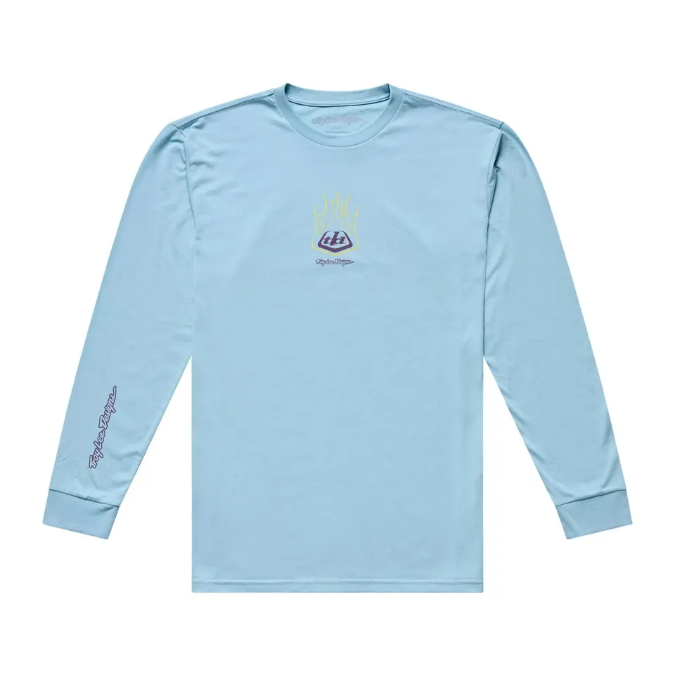 Troy Lee Designs Flame2 Dawn Blue t-shirt manica lunga uomo