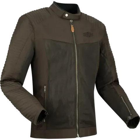Segura Dikinson Brown giubbotto moto trapuntato riciclato