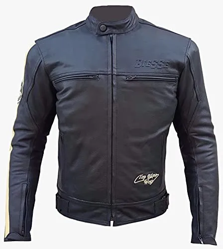 Bi Esse Giacca Moto Pelle Vintage Nero XS con Gilet Termico