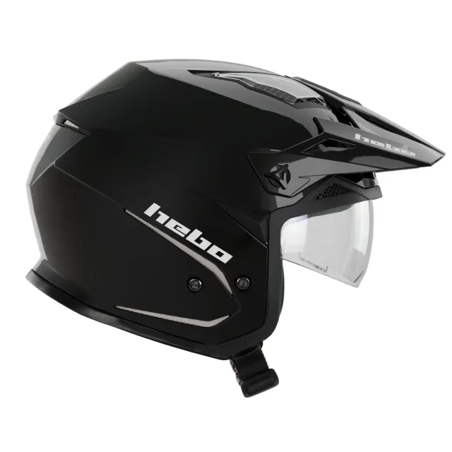 Hebo Zone 5 Monocolor casco trial nero lucido