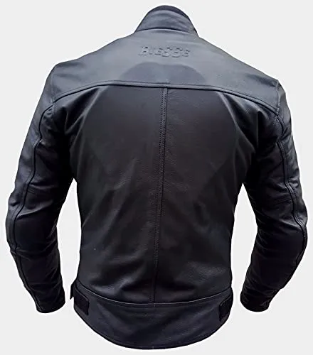 Bi Esse Giacca Moto Pelle Vintage Nero XS con Gilet Termico