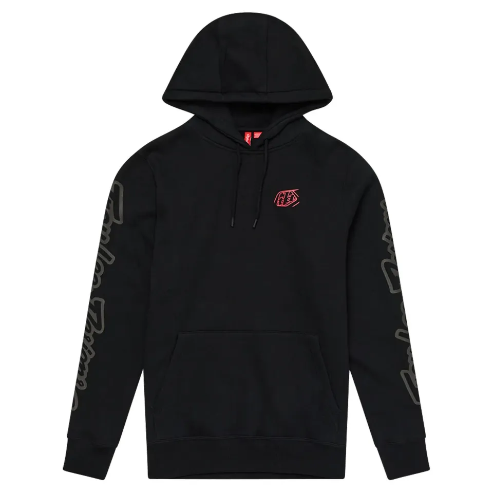 Troy Lee Designs Branded felpa uomo nera cappuccio pullover