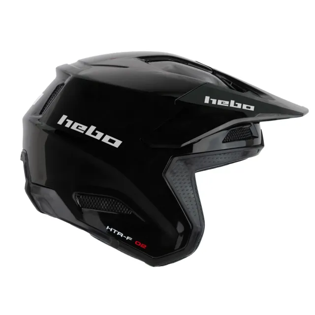 Hebo Zone Pro Monocolor casco trial nero fibra 1050 g