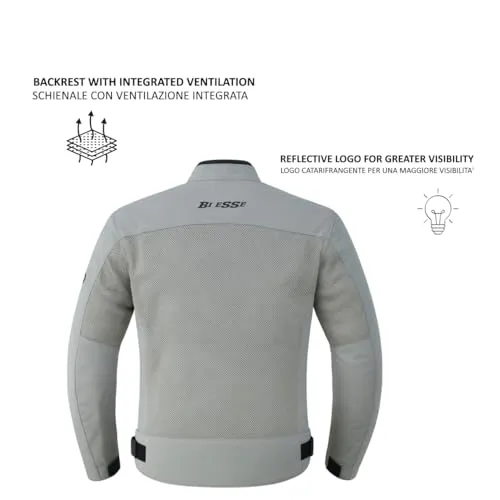 Bi Esse Giacca Moto Estiva Traforata XS Grigio