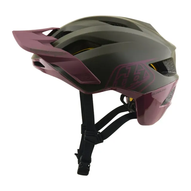 Troy Lee Designs Flowline Point casco bici verde viola MIPS