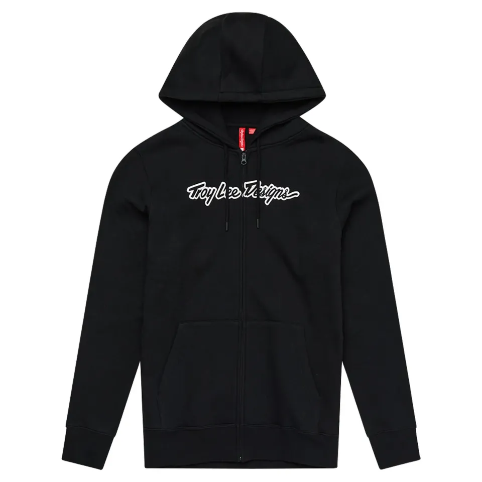 Troy Lee Designs Signature felpa con cappuccio Black con zip