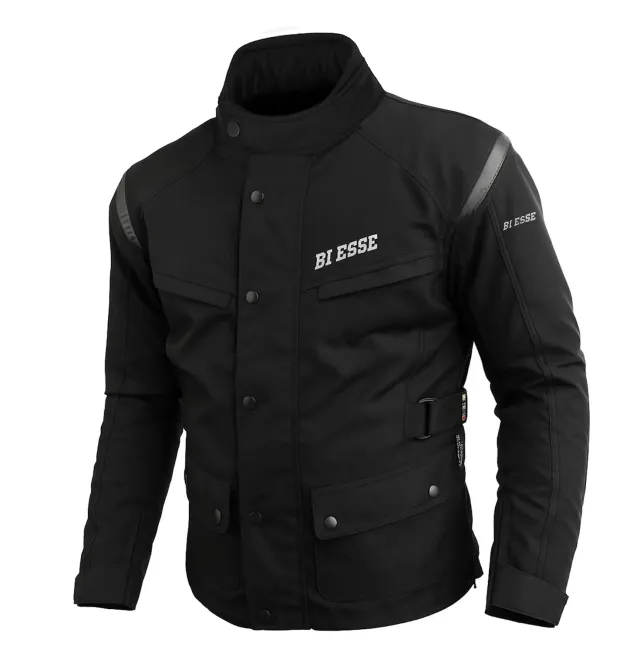 Bi Esse Giacca Moto Cordura Impermeabile 4XL Nero