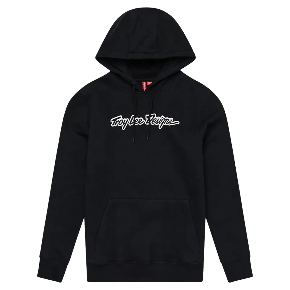 Troy Lee Designs Signature felpa cappuccio nera morbida