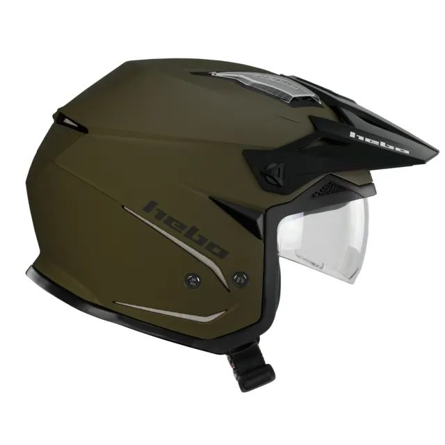 Hebo Zone 5 Duo casco trial verde visiera sole 1220 g