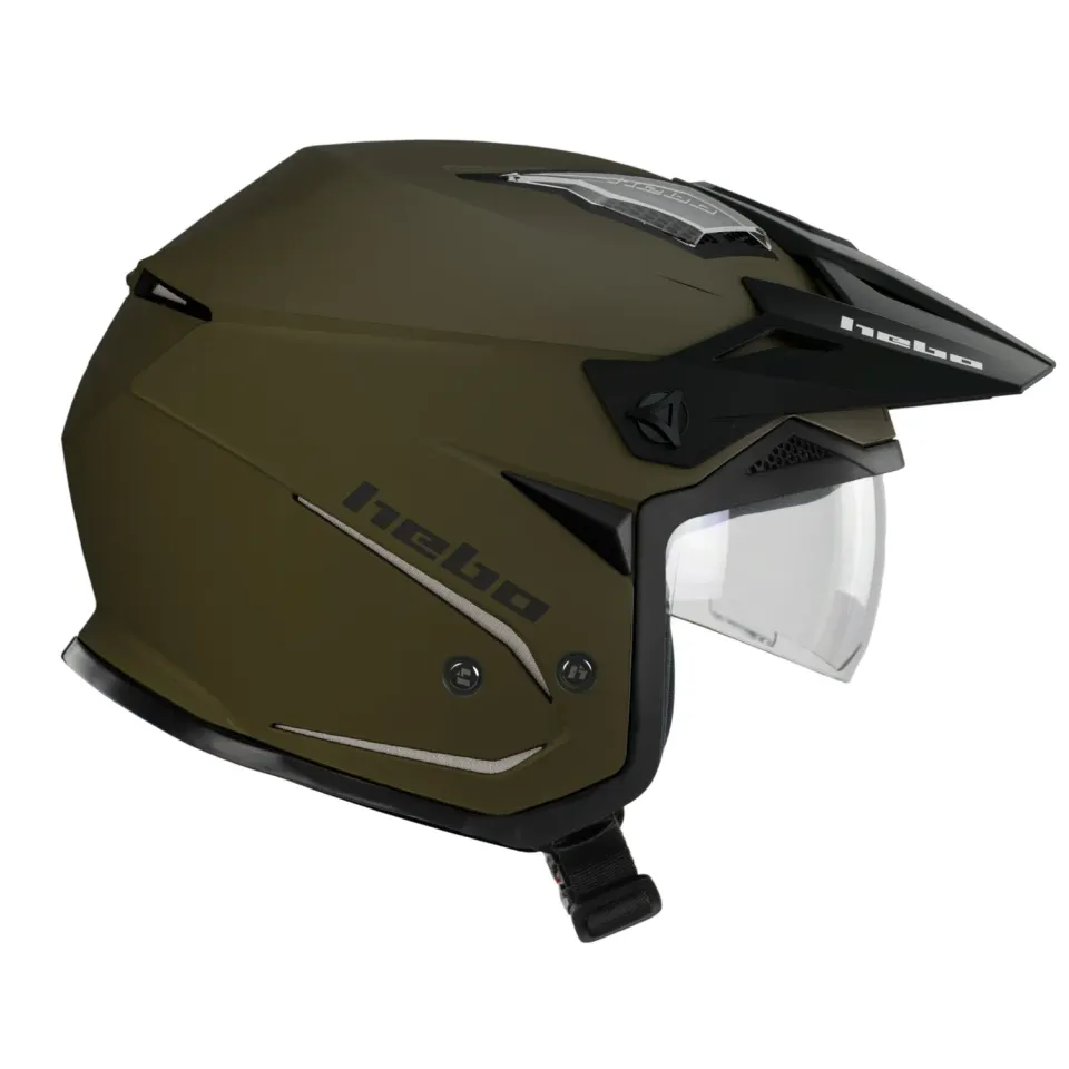 Hebo Zone 5 Duo casco trial verde visiera sole 1220 g