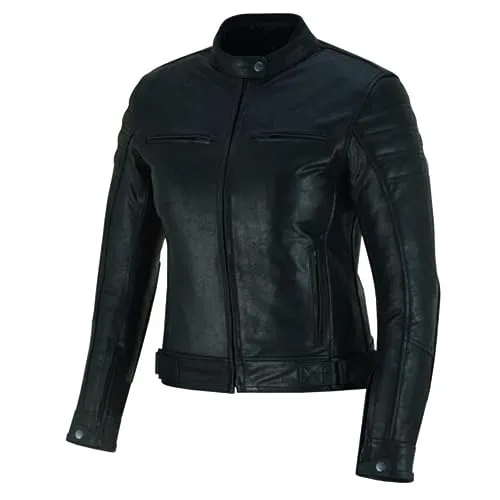 Bi Esse Vintage Giacca Moto Pelle Donna Protezioni Nero