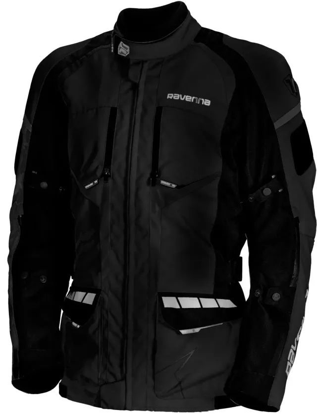 Ravenna giacca moto tessuto nero 3 strati touring