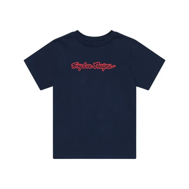 Troy Lee Designs Signature T-Shirt Donna Blu Navy Cotone