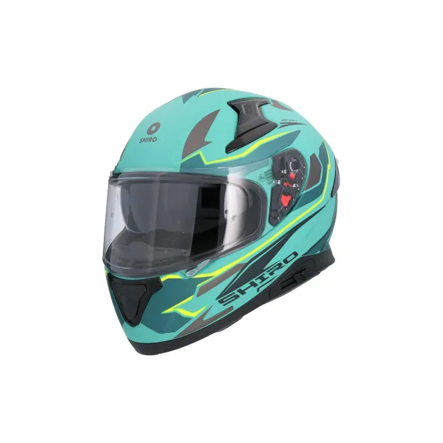 Biesse Casco Integrale Moto Verde Metallico Leggero ABS