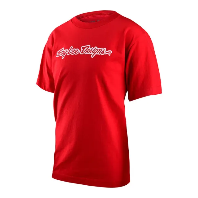 Troy Lee Designs Signature t-shirt ragazzo rossa cotone
