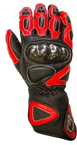 Bi Esse guanti moto pelle racing protezioni rigide