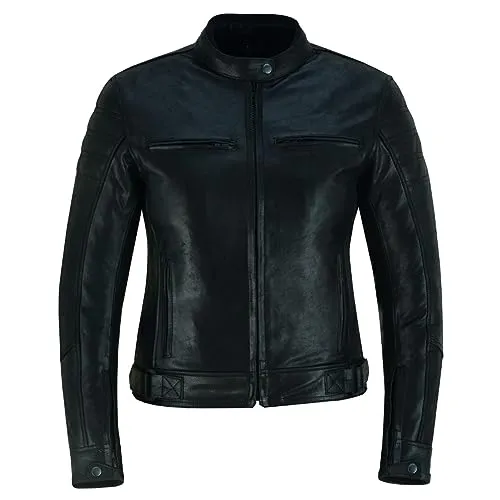 Bi Esse Vintage Giacca Moto Pelle Donna Protezioni Nero