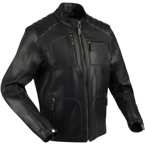 Segura Lewis Giubbotto Moto Nero Pelle Retro