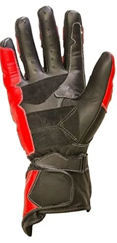Bi Esse guanti moto pelle racing protezioni rigide