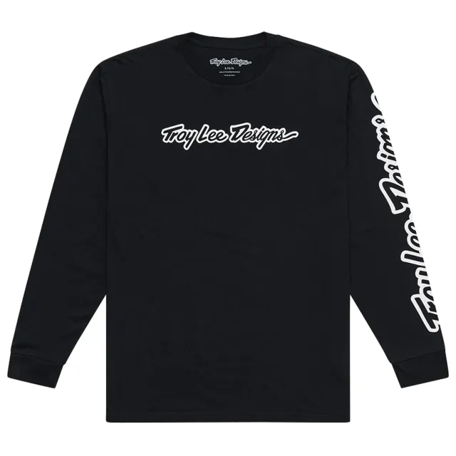 Troy Lee Designs Signature t-shirt manica lunga Black uomo