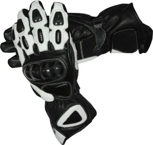 Bi Esse guanti moto pelle racing protezioni rigide