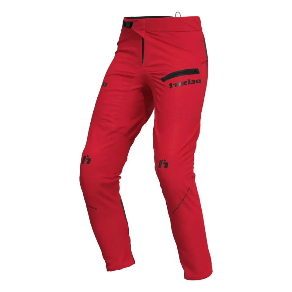 Hebo Tech HE3250R pantaloni trial rossi ginocchiere L2