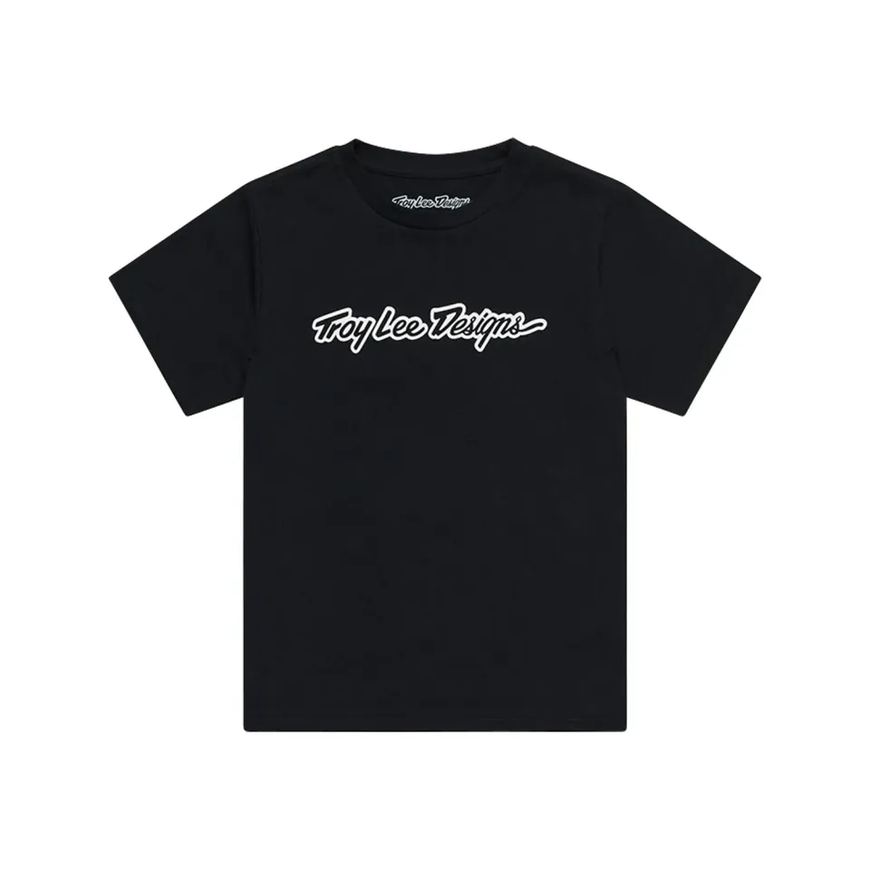 Troy Lee Designs Signature t-shirt ragazzo nero manica corta