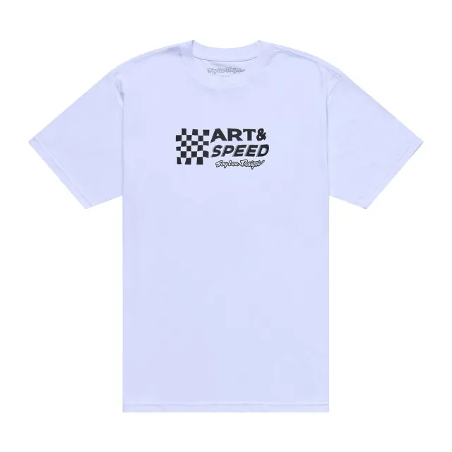 Troy Lee Designs Finish Line T-Shirt Moto Bianca Manica Corta