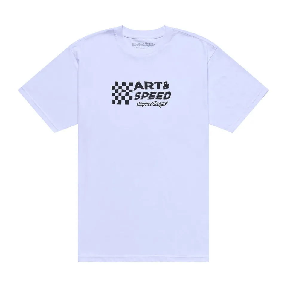 Troy Lee Designs Finish Line T-Shirt Moto Bianca Manica Corta