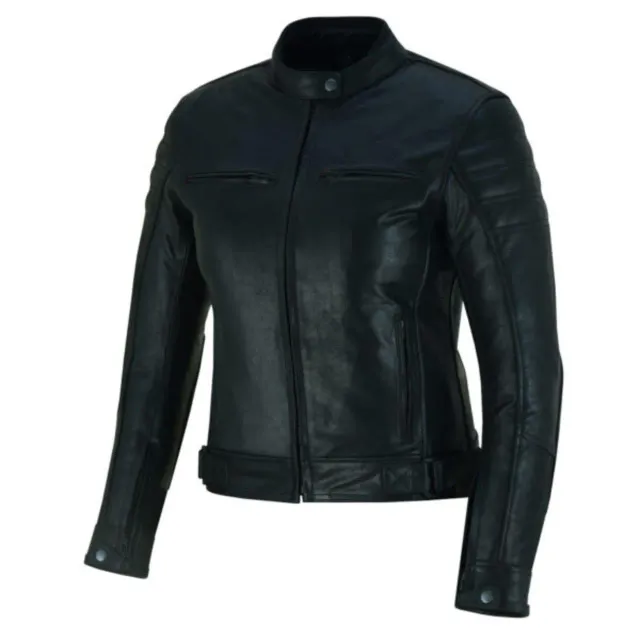 Bi Esse Vintage Giacca Moto Pelle Donna Protezioni Nero