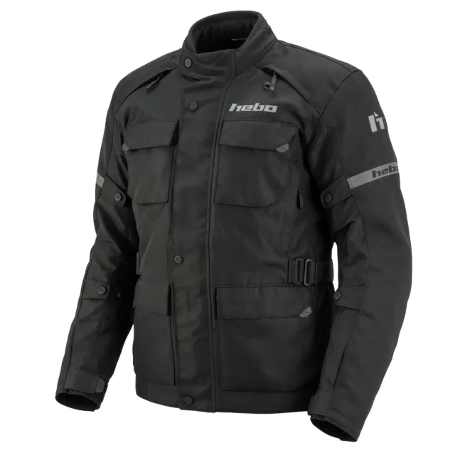 Hebo DS Explorer giacca moto nera impermeabile