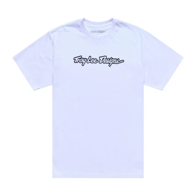Troy Lee Designs Signature maglietta bianco nero manica corta