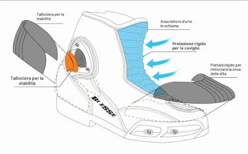 Bi Esse Stivaletti Traforati Scarpe Moto Pelle Slider